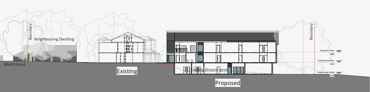 Plans showing proposed building in Chester