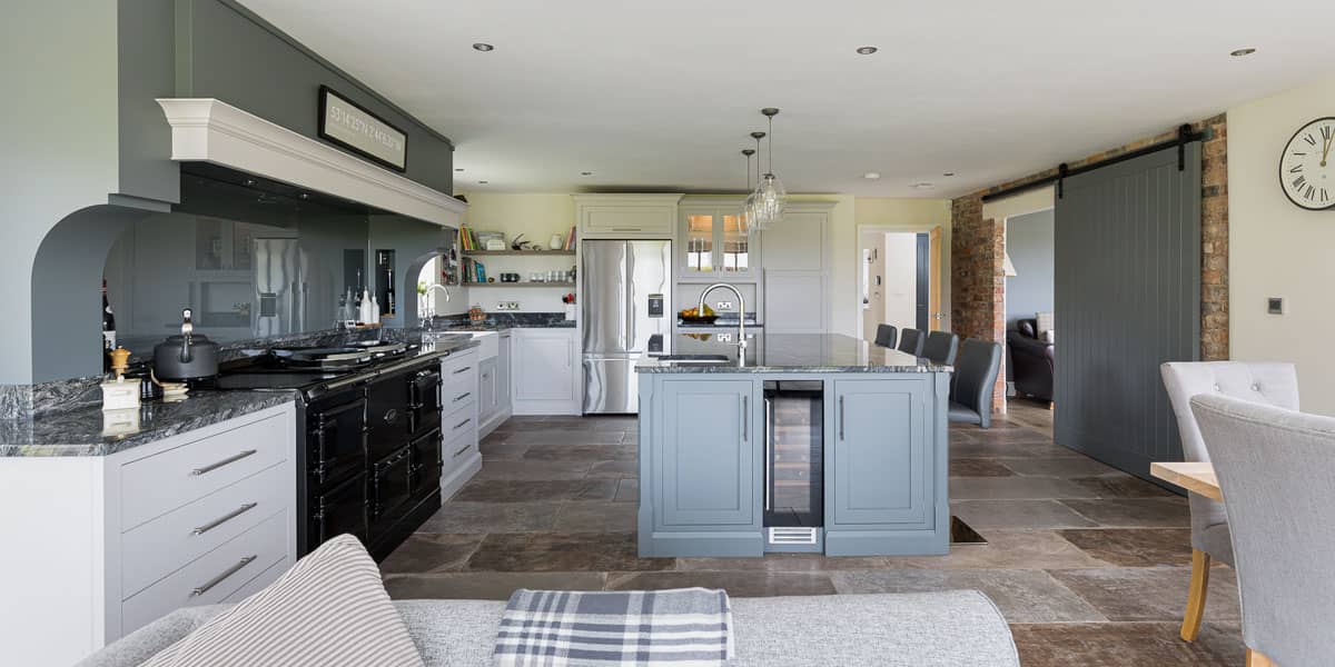 Modern painted kitchen in Chester property