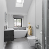 Contemporary light filled bathroom